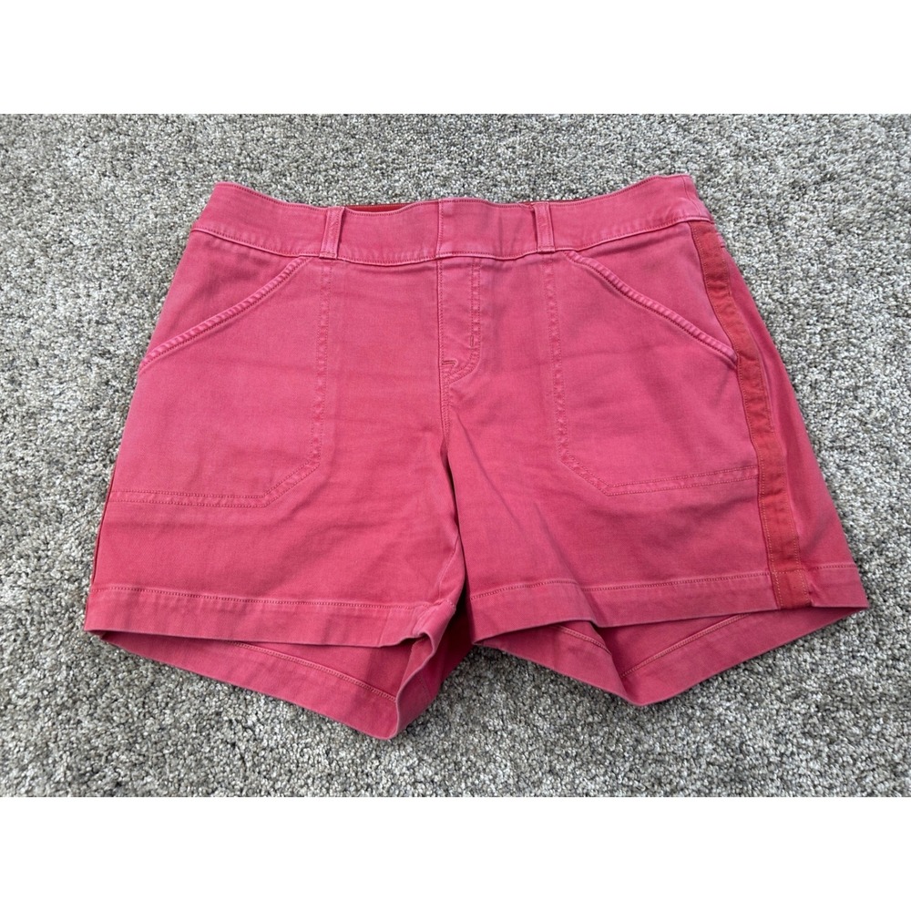 Spanx Womens Pink Stretch Twill 4 Inch Shorts Tummy Control Size Medium #0787